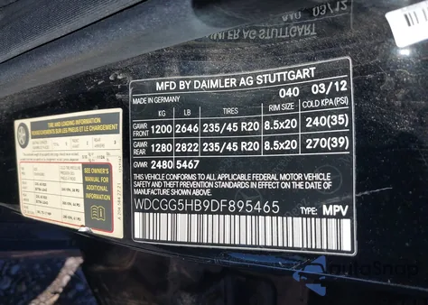 2013 Mercedes-Benz Glk 350 из США, поврежденный, VIN WDCGG5HB9DF895465